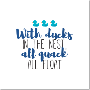 Funny Ducks and Quack Float Puns Quote Design Posters and Art